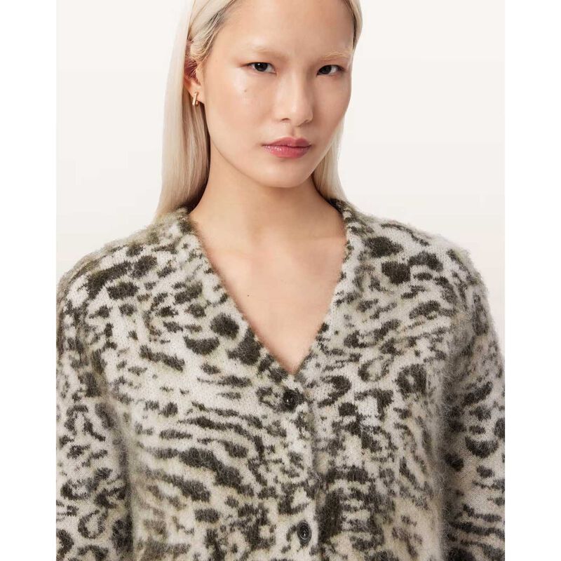 AllSaints Wick Amur Jacquard Cardigan image number 2